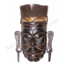 Wood Primitive Mask With Earrings 40 cm