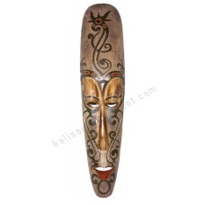 Wood African Mask Leaf Motif 100 cm