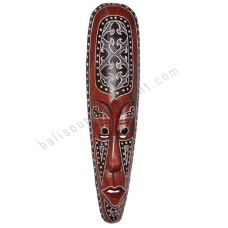 Wood Mask Red Black With Rattan 50 cm