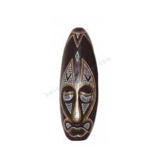 Wood Tribal Mask White Black Brown 30 cm