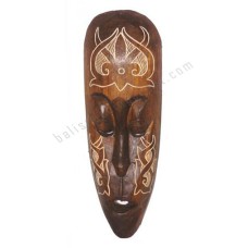 Wood African Mask Carved Leaf 50 cm