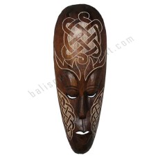 Wood Burnt Carved Tribal Mask 50 cm