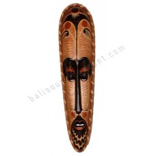 Wood Mask Brown Black With Rattan 100 cm