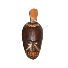 Wood Dark Brown Tribal Mask Dots 30 cm