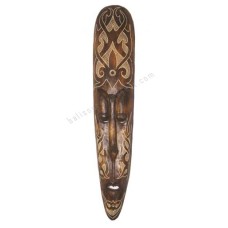 Wood Tribal Mask Carved Leaf 100 cm