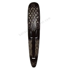 Wood Black Carved African Mask 100 cm