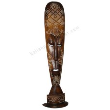 Wood Carved African Mask On Base 100 cm