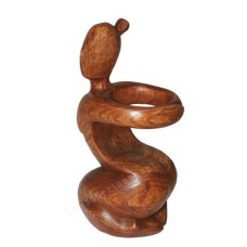 Wood Bottle Holder Squat Woman 30 cm