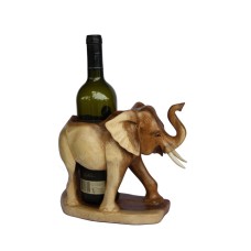 Wood Bottle Holder Elephant 20 cm