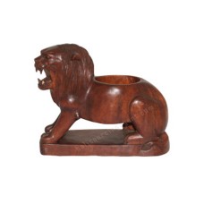 Wood Bottle Holder Lion 24 cm