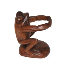 Wood Bottle Holder Frog 25 cm