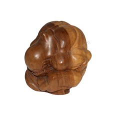 Wood Natural Weeping Buddha Yogi 20 cm