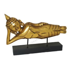 Wood Golden Reclining Buddha on 50 cm