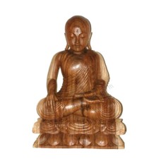 Wood Natural Praying Buddhist Monk 65 cm