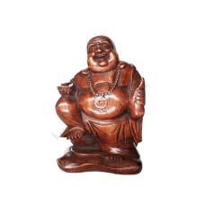 Wood Happy Buddha Statue 30 cm