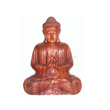 Wood Meditation Buddha Statue 45 cm