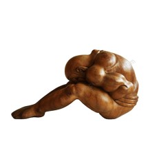 Wood Natural Crying Yogi Man 20 cm