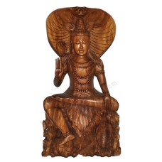 Wood Shiva Goddess With Cobra 80 cm