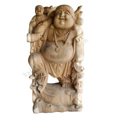 Wood Natural Traveling Happy Buddha 100 cm