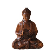 Wood Buddha Right Hand Raised 40 cm