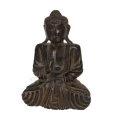 Wood Antique Black Seated Buddha 40 cm