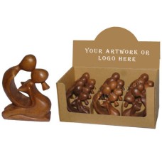 Wood Brown Kissing Sculpture Display Of 12