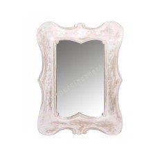 Wood Mirror Classic Style White Wash 75 cm