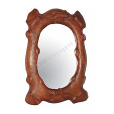 Wood Mirror Gecko Motif Honey Brown 30 cm