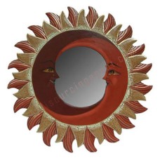 Mirror Double Moon Brown Maroon 60 cm