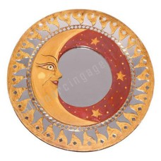 Mirror Moon Stars Yellow Red 60 cm