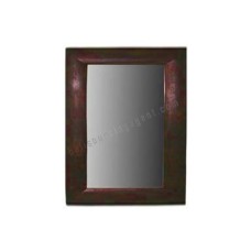 Wood Mirror Rectangle Dark Brown 45 cm