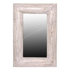 Wood Mirror Rectangle White Wash 145 cm