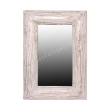 Wood Mirror Rectangle White Wash 95 cm