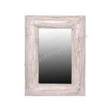 Wood Mirror Rectangle White Wash 60 cm