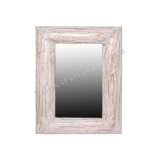 Wood Mirror Rectangle White Wash 45 cm