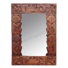 Wood Mirror Primitive Honey Brown 145 cm