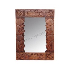 Wood Mirror Primitive Honey Brown 60 cm