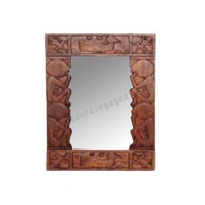 Wood Mirror Primitive Honey Brown 45 cm