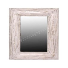 Wood Mirror Square White Wash 70 cm