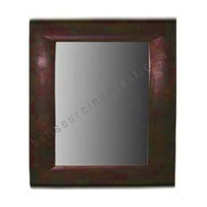 Wood Mirror Square Dark Brown 70 cm