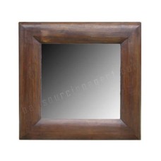 Wood Square Mirror Tea Brown 50 cm