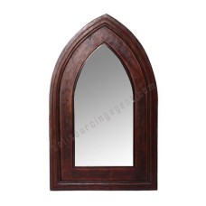 Wood Mirror Church Style Dark Brown 60 cm