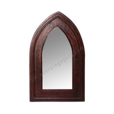 Wood Mirror Church Style Dark Brown 40 cm