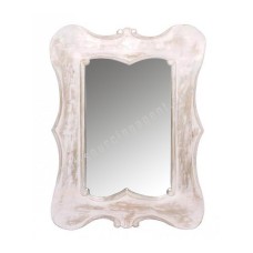 Wood Mirror Classic Style White Wash 100 cm