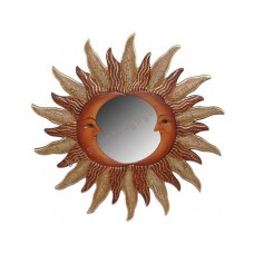 Mirror Double Moon Cracked Brown 30 cm