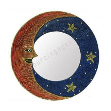 Mirror Moon Stars Aboriginal Red Blue 40 cm