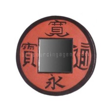 Mirror Japanese Coin Cracked Red 30 cm