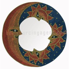 Mirror Moon Aboriginal Red Blue 60 cm