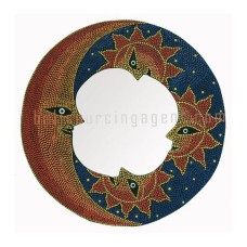 Mirror Moon Aboriginal Red Blue 40 cm