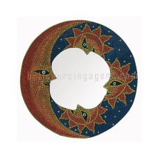 Mirror Moon Aboriginal Red Blue 30 cm